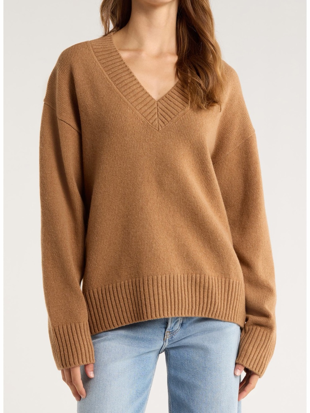 Reformation Jadey Oversized Cashmere Sweater Brown Size S